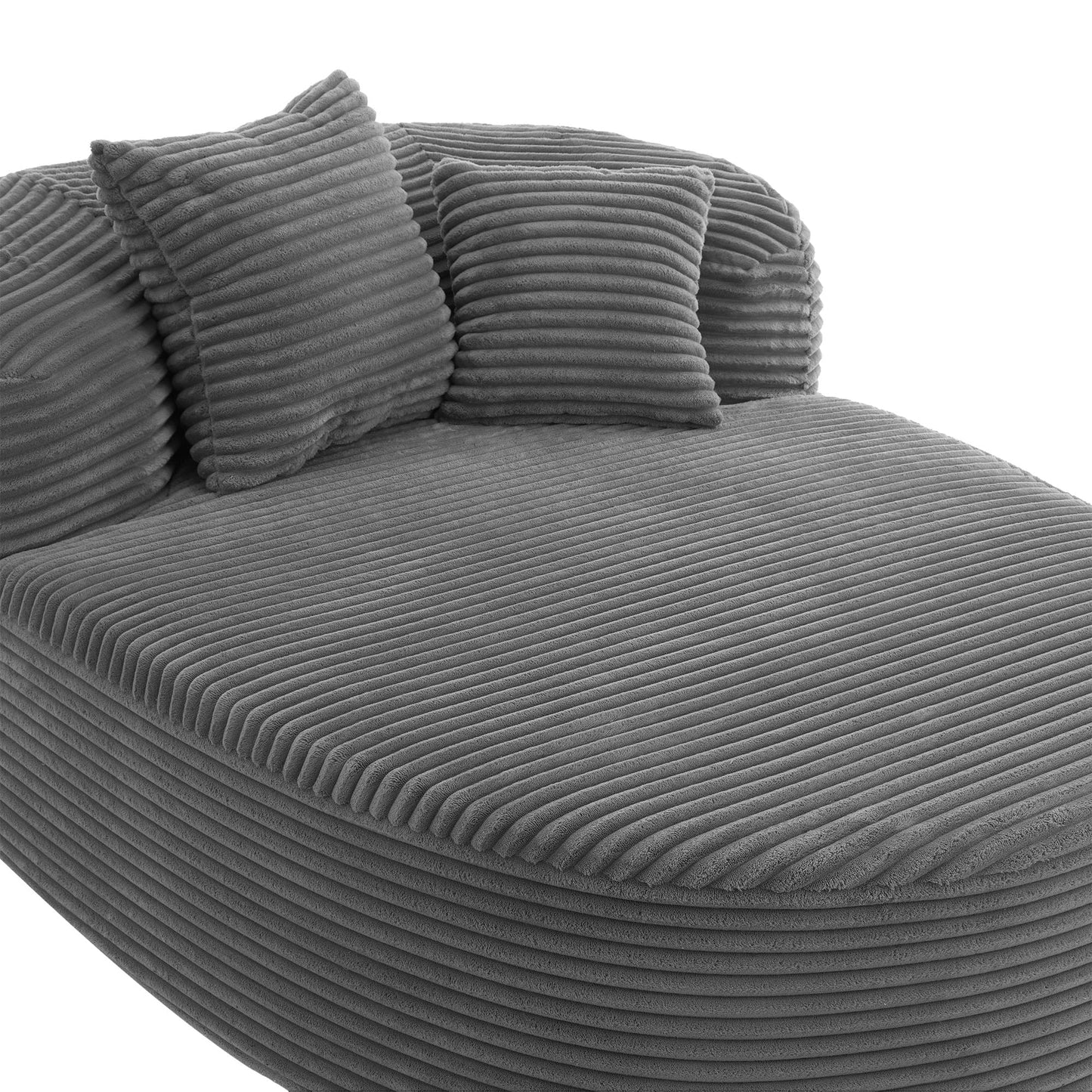 Modern Chaise Lounge Sofa Boneless Couch With Supportive Pillows