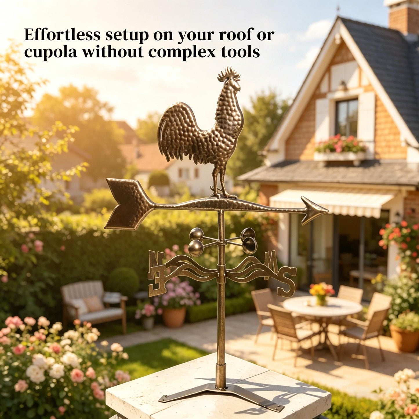 Roof Mount Wind Direction Indicator - Classic Rooster Weathervane