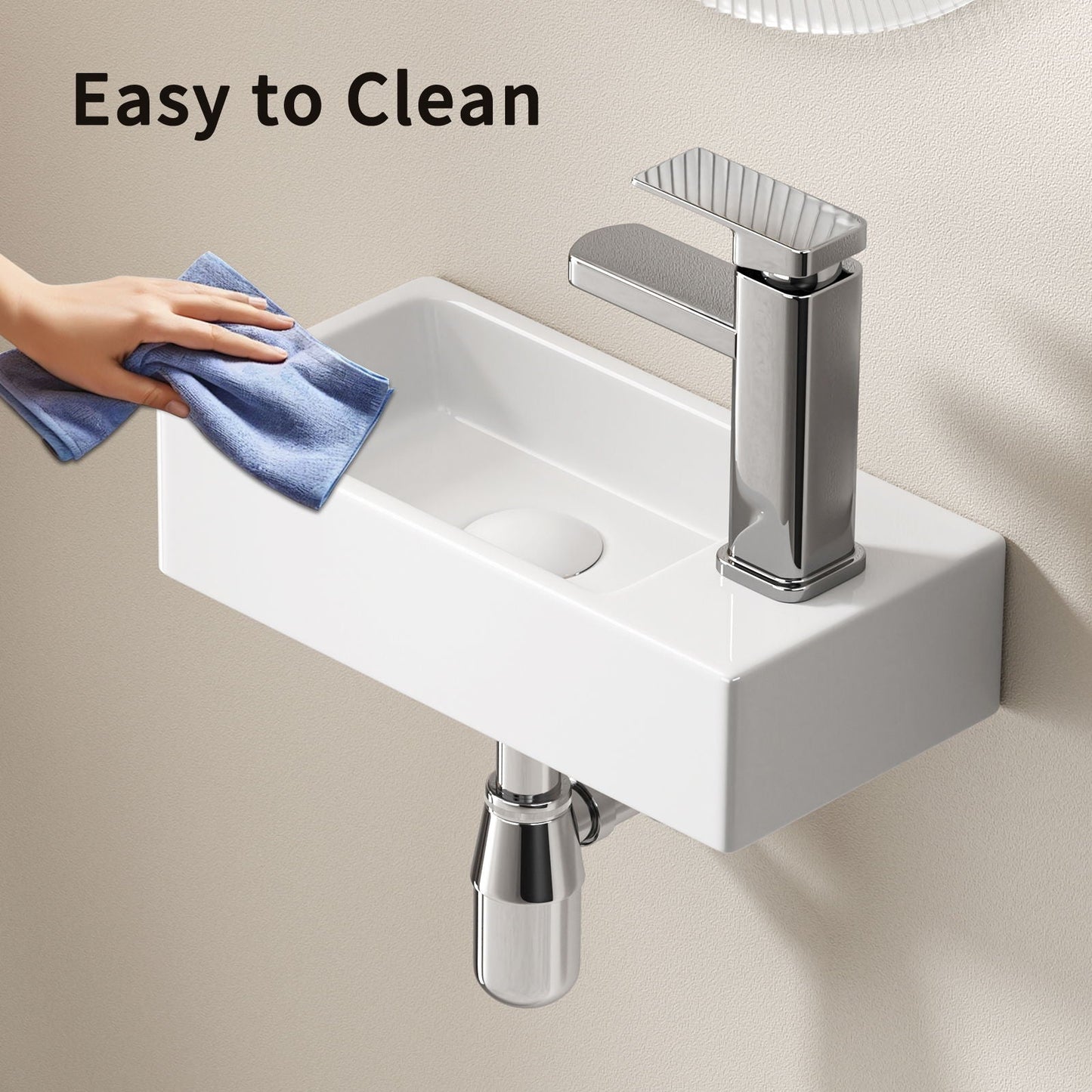 Wall Mounted Bathroom Sink With Faucet And Drain