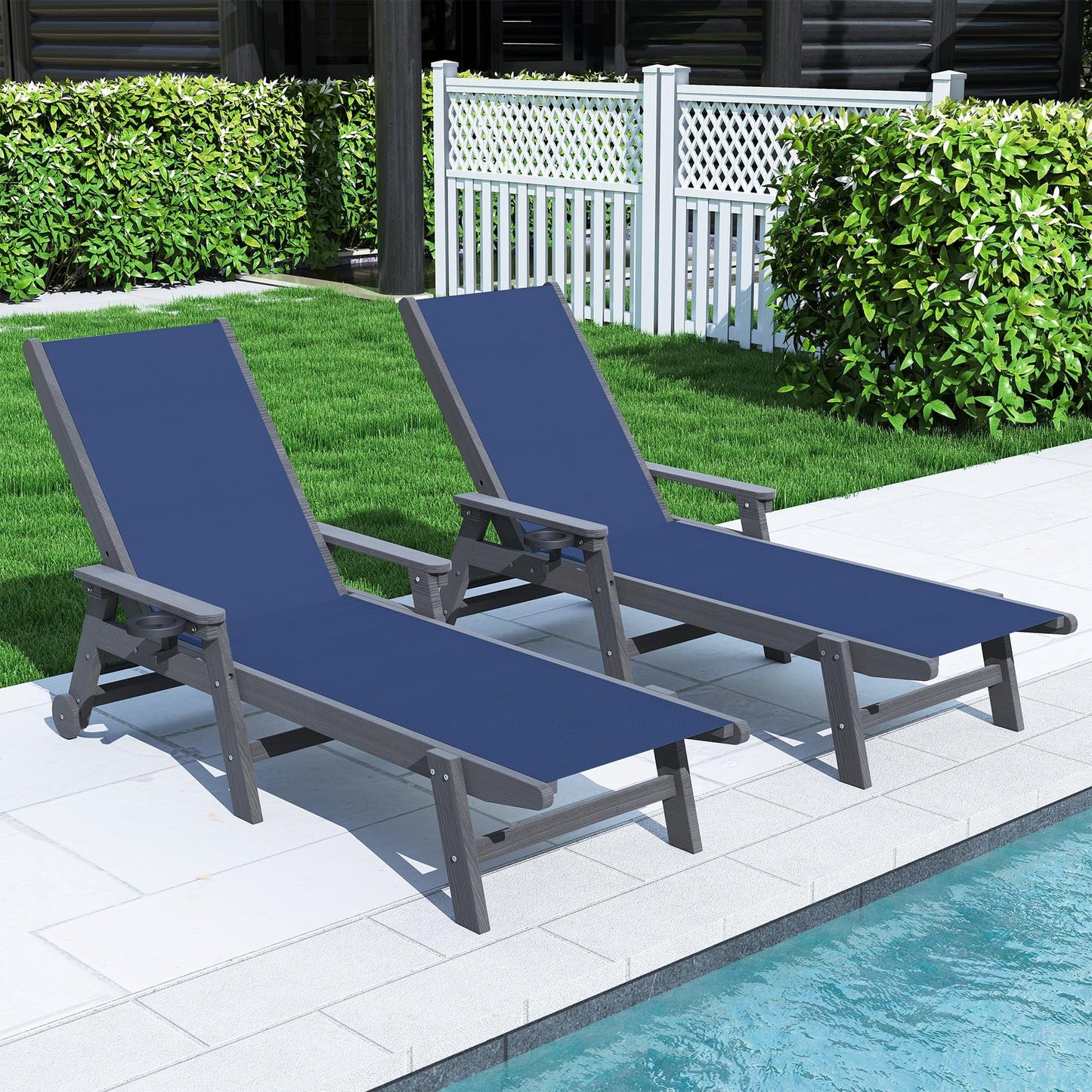 Outdoor Pool Lounge Chairs Set of 2