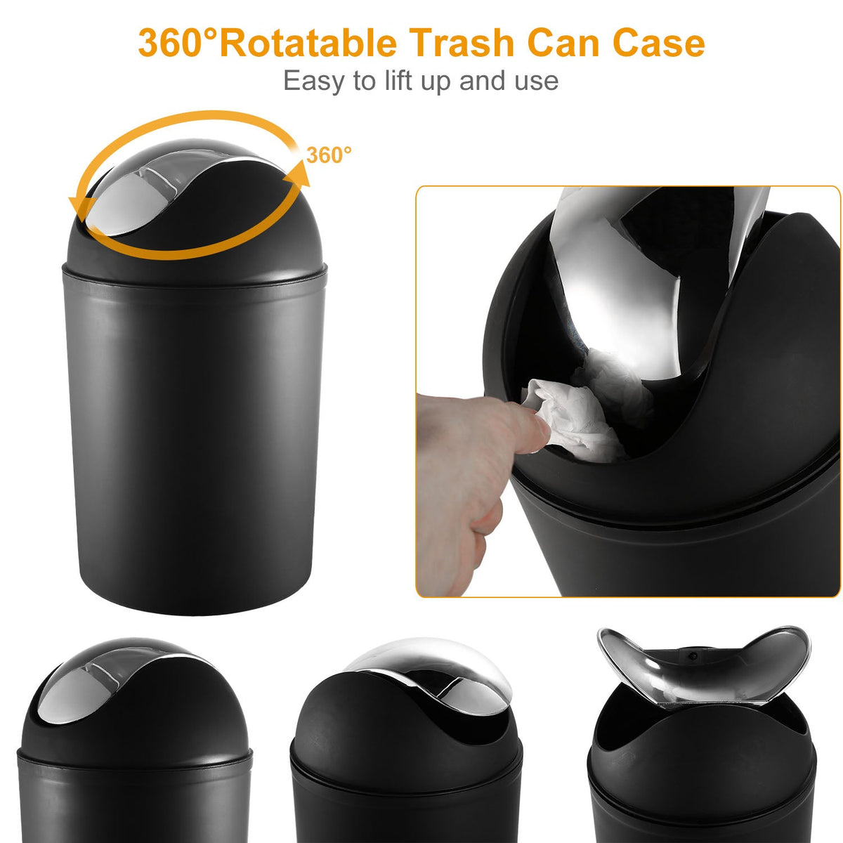 Bathroom Accessories Set 6 Pcs Bathroom Set Ensemble Complete Soap Dispenser Toothbrush Holder Tumbler Soap Dish Toilet Cleaning Brush Trash Can
