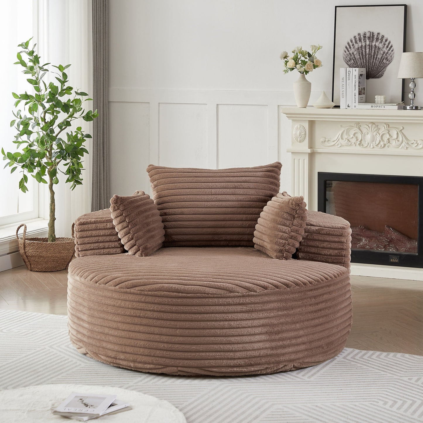 Modern Single Sofa With Backrest Pillow For Living Room