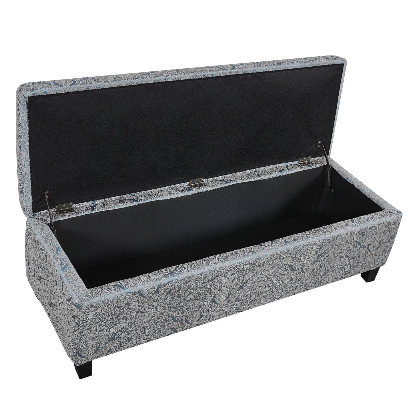 Indoor Jacquard Storage Ottoman Bench