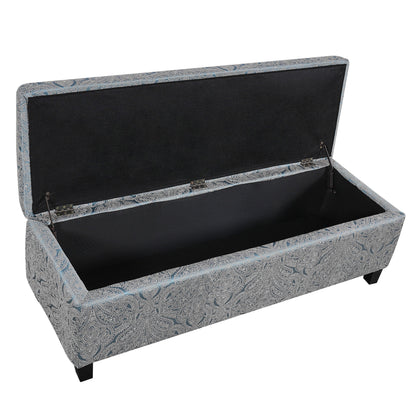 Indoor Jacquard Storage Ottoman Bench