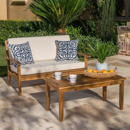 Outdoor Chat Set With Coffee Table and Loveseat
