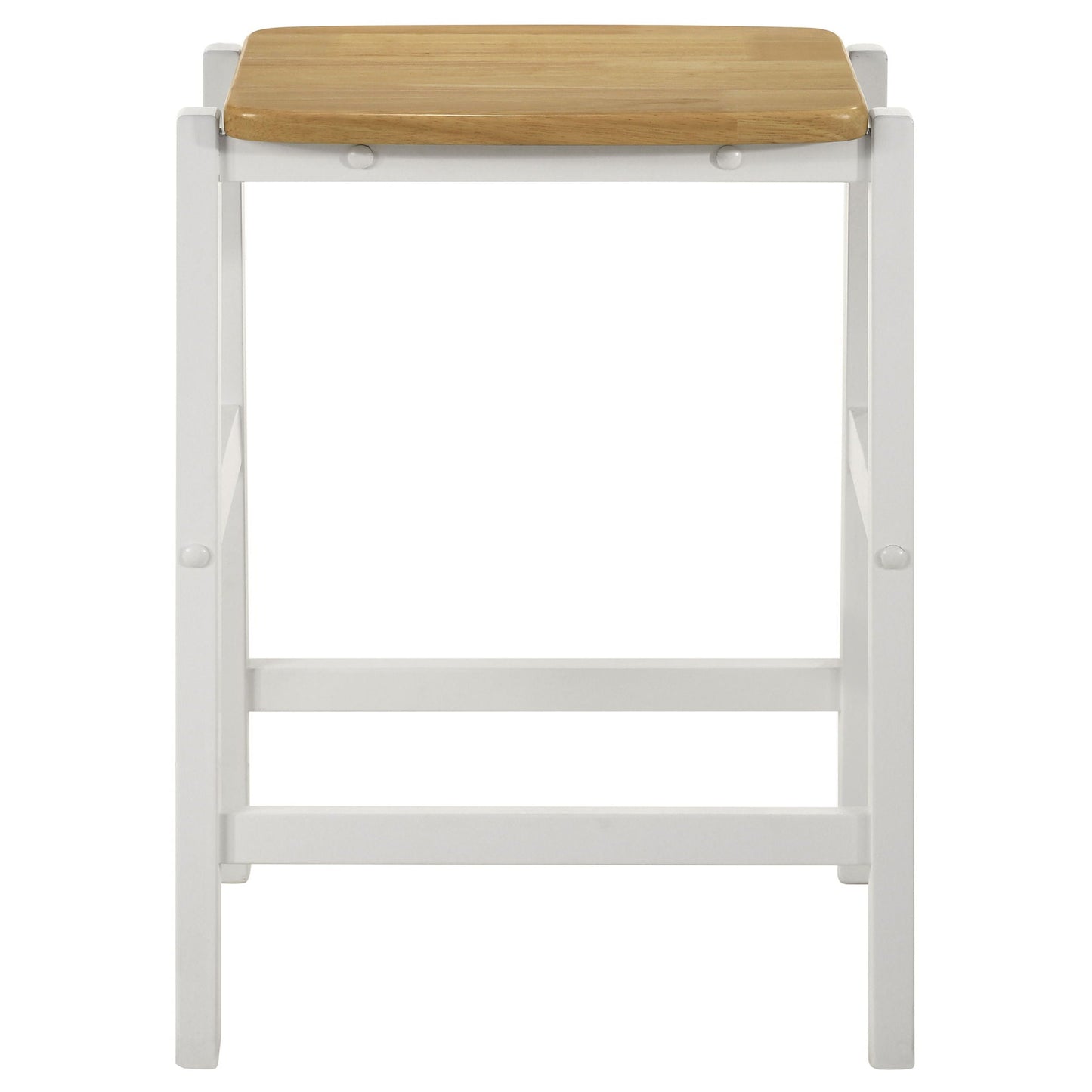 Prager - 3 Piece Kitchen Island Counter Table Set With Overhead Rack And Backless Stools - White