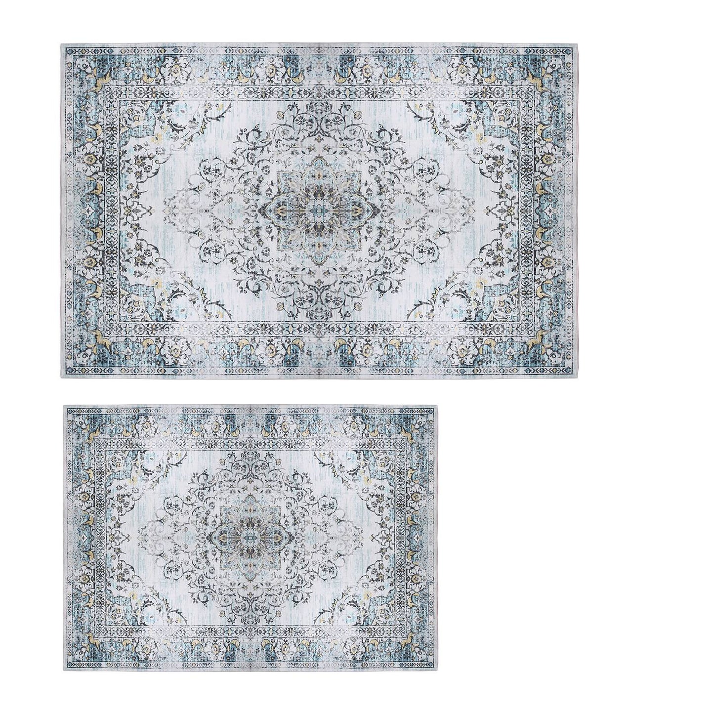 6x9FT VintageÊArea Rug Modern Non Slip Carpet Boho Low Pile Soft Rug Waterproof Machine Washable Rug for Living Room BedroomÊKitchen Dining Room Under