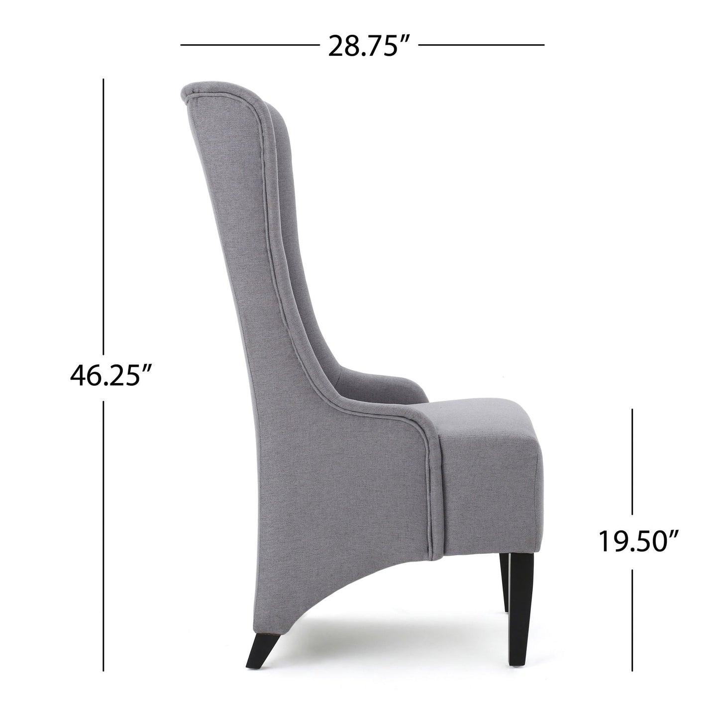 Alight Upholstered Dining Chair With High Back And Birch Wood Legs