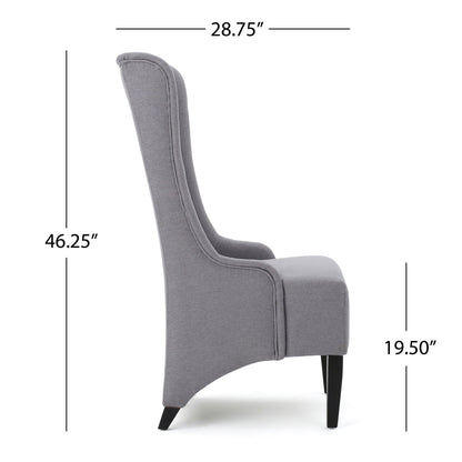 Alight Upholstered Dining Chair With High Back And Birch Wood Legs