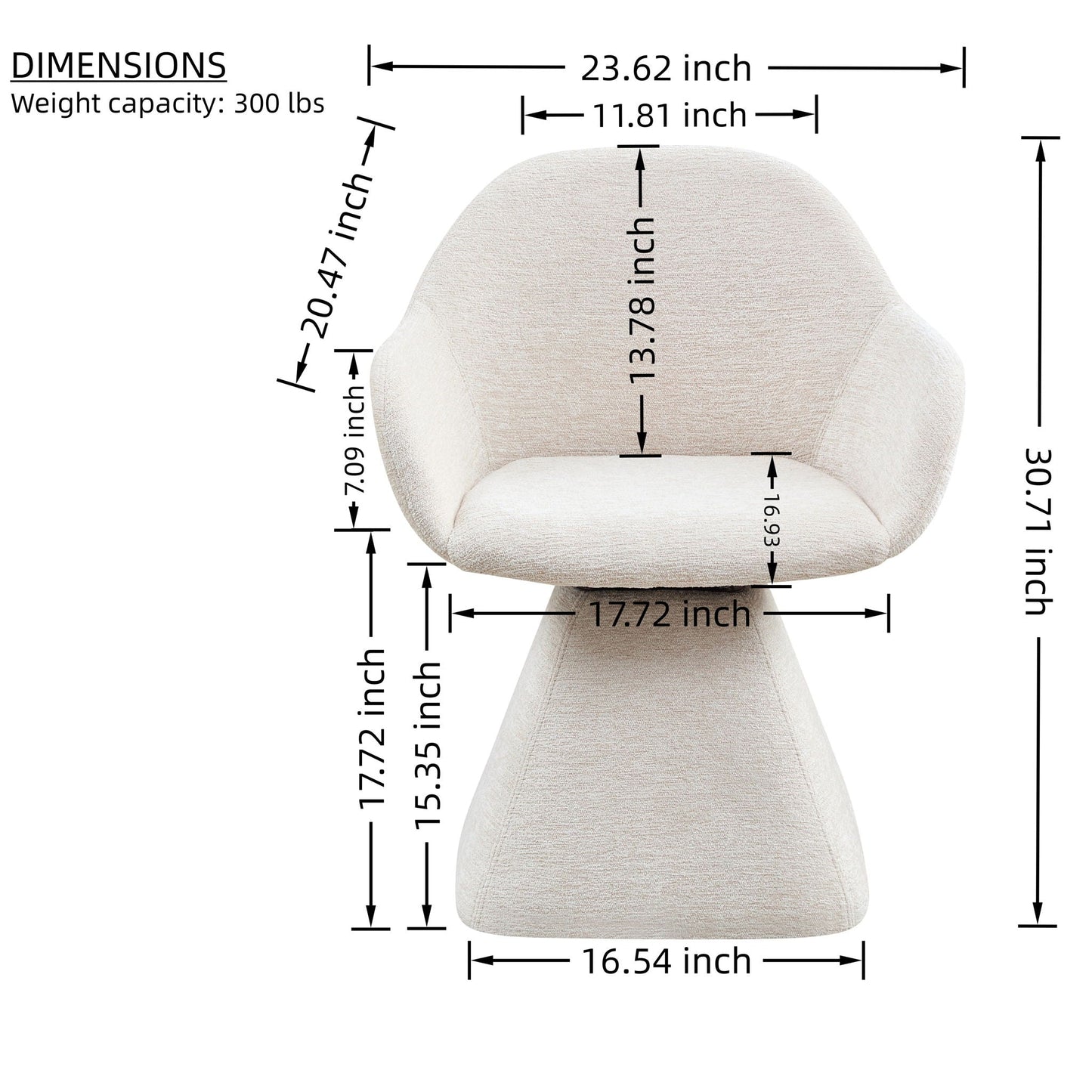 180° Rotating Accent Chair For Living Room - Beige