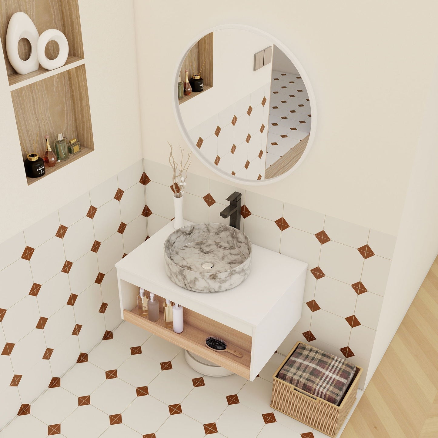 Floating Bathroom Vanity With Vessel Sink