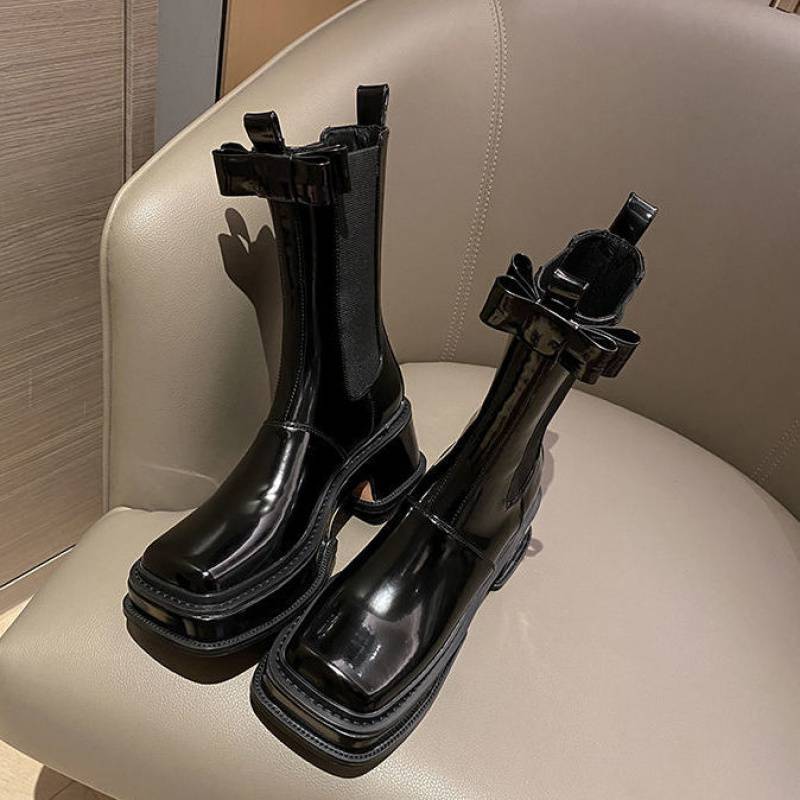 Fashion Women's Leather Bow Martin Boots