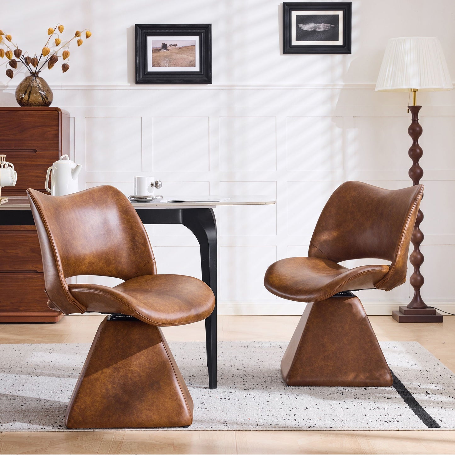 Modern Swivel Dining Chair With High Back