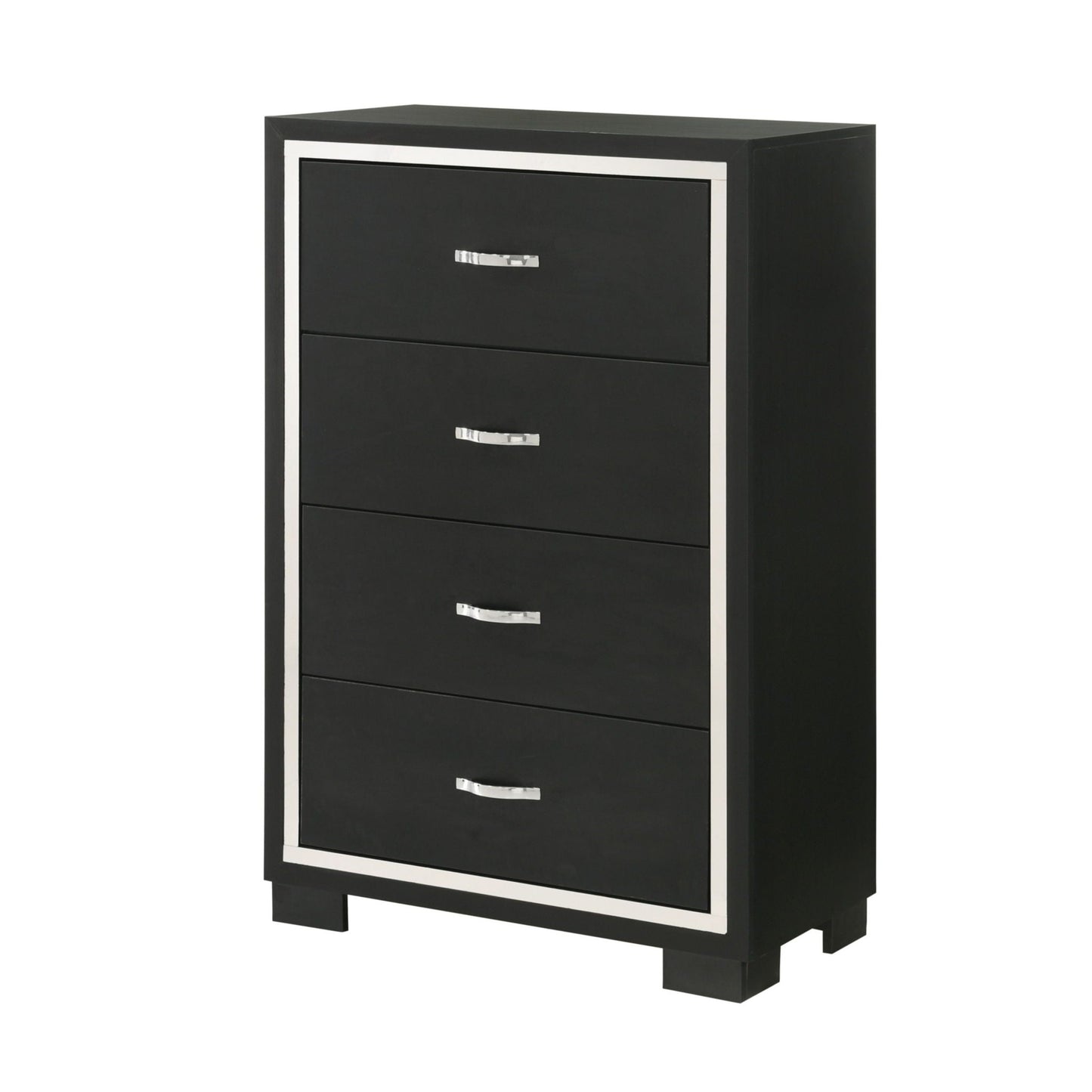 4 Drawer Bedroom Chest With Handles Furniture - Black