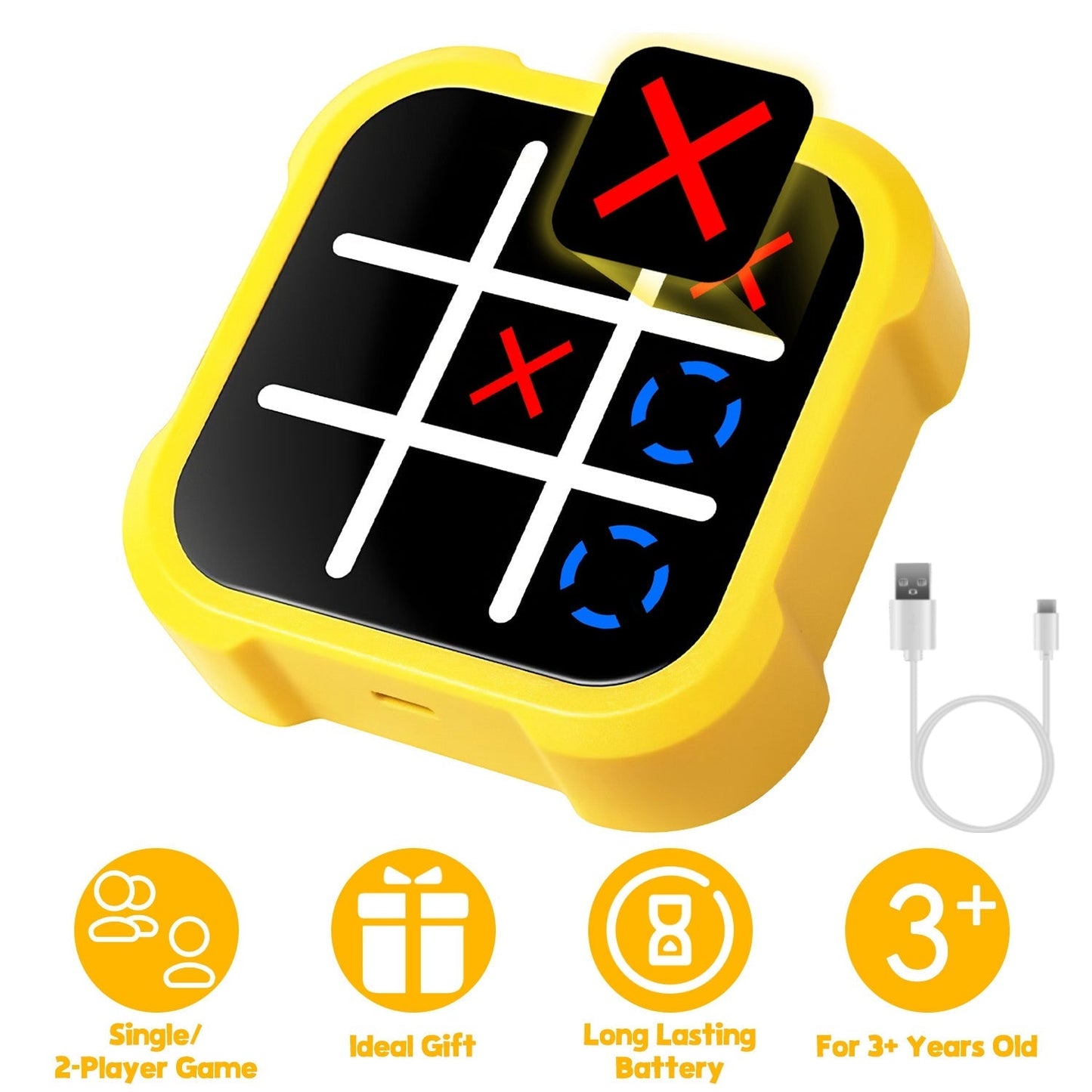 3 In 1 Electric Tic Tac Toe Game Memory Flash Whack Mole Game Portable Travel Game Classic Board Games For Adults and Kids Aged 3+