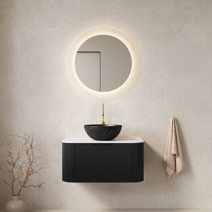 DINA 30" Bathroom Vanity & Sink with Floating Curved Edges
