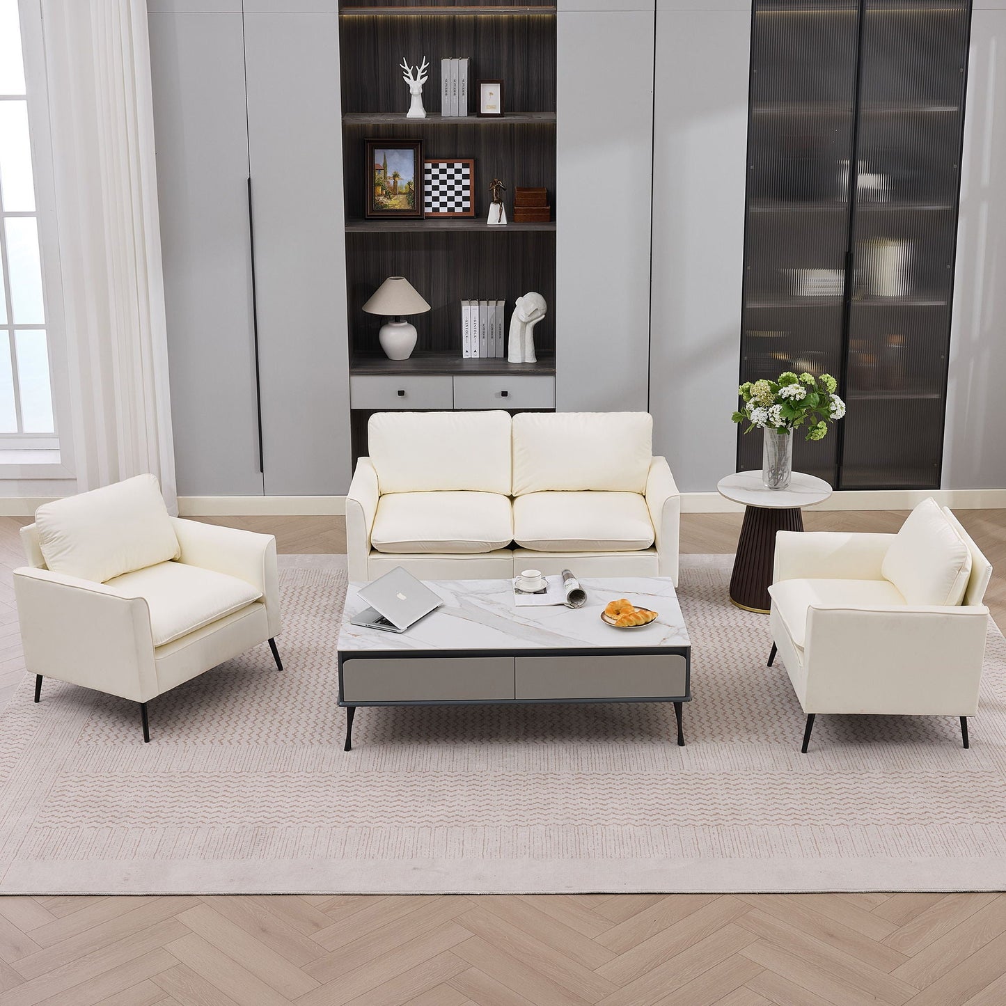 Upholstered Loveseat, For Living Room