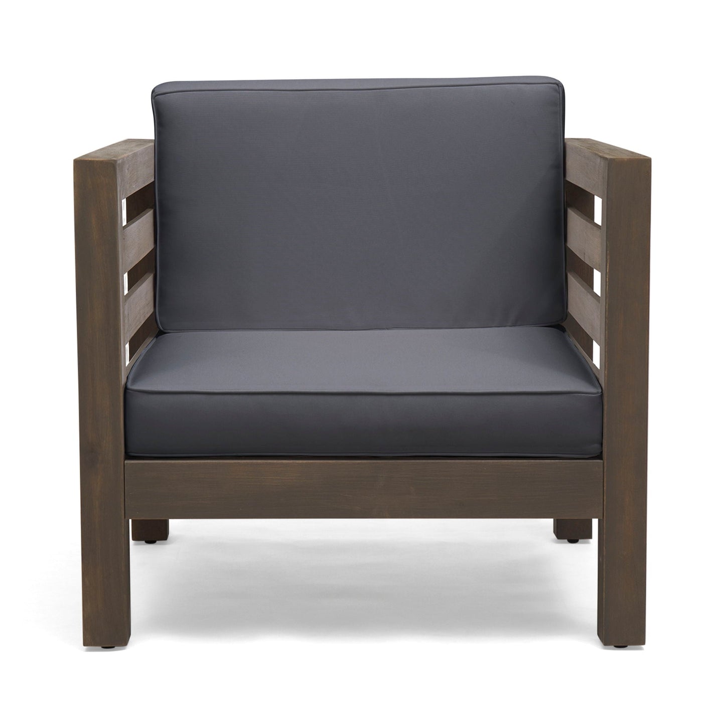 Outdoor Acacia Wood Patio Chair With Fabric Cushion