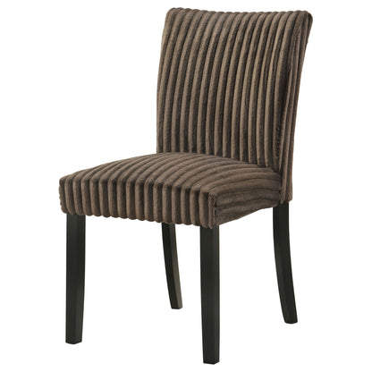 Dermott Upholstered Parson Dining Side Chair Chocolate (Set of 2)