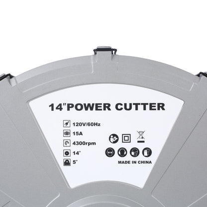 Portable Electric Corded Circular Concrete Saw 14" Wet / Dry Cutter 2600W Green Steel With Water Line & Guide Roller - Green