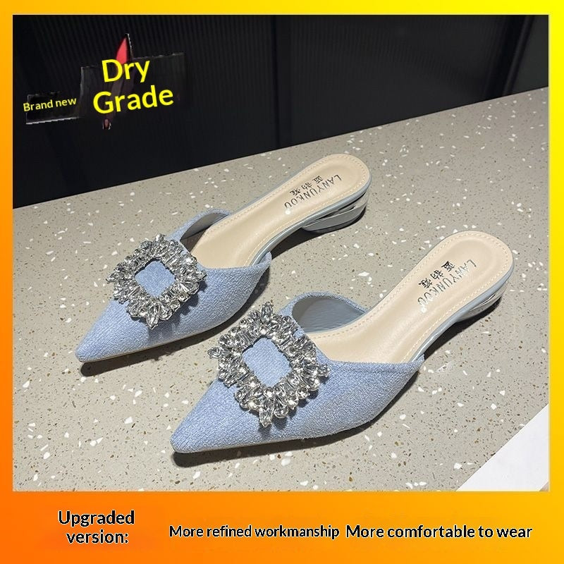 SpringSummer New Closed-toe Half-slipper For Women