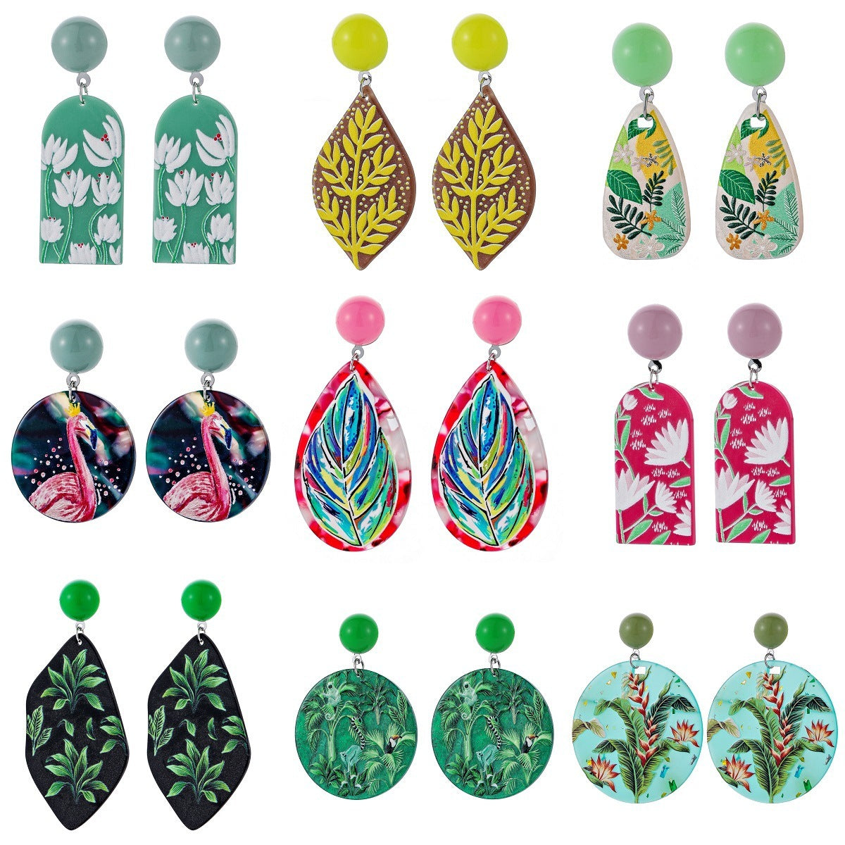 3d Printing Plant Flowers And Animals Doodle Earrings