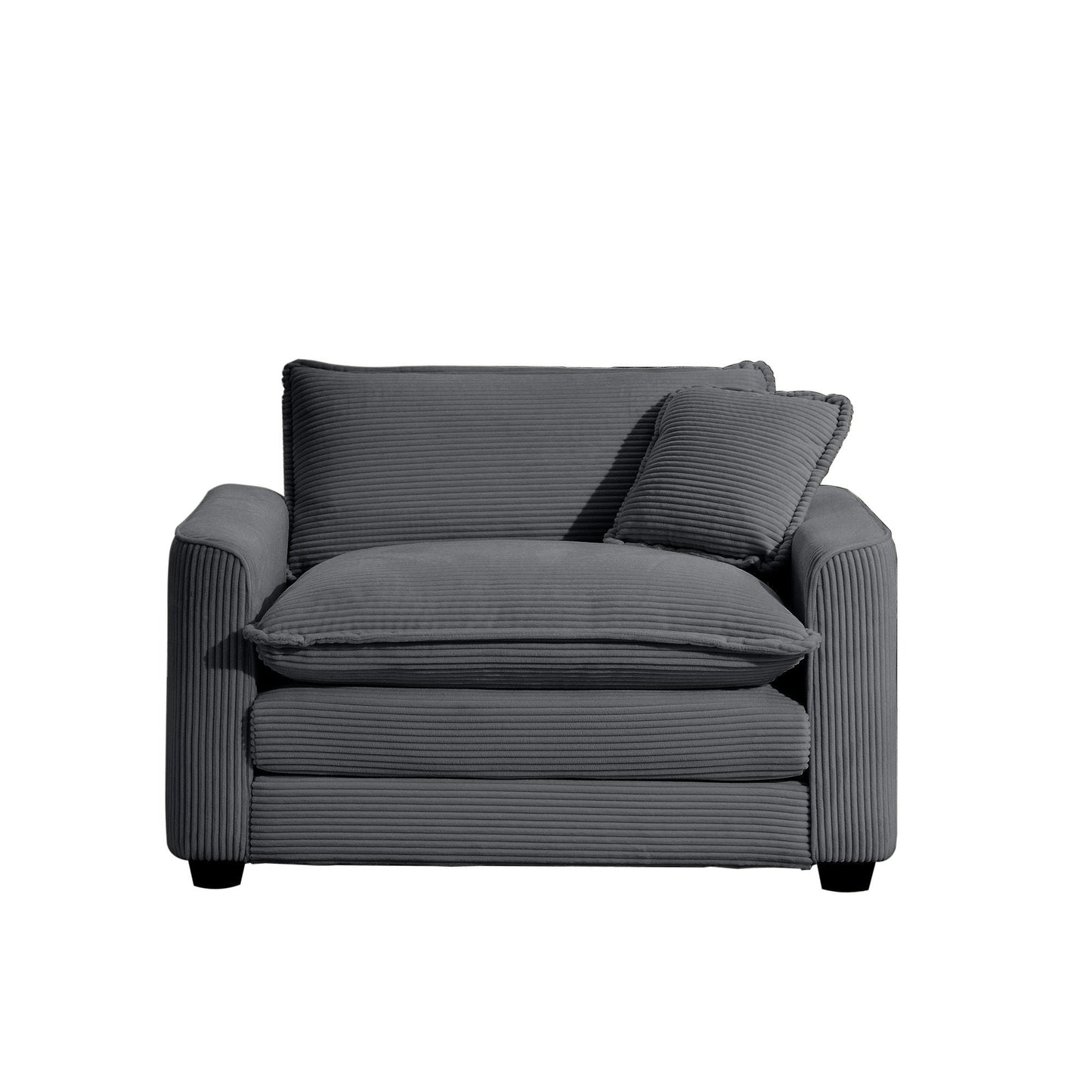 Modern Classic Fabric Single Chair Deep Seat Sofa With Pillow