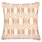 Geometric Embroidered Throw Pillow - Rust