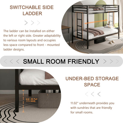 Adam - Twin Over Twin Bunk Bed - Black