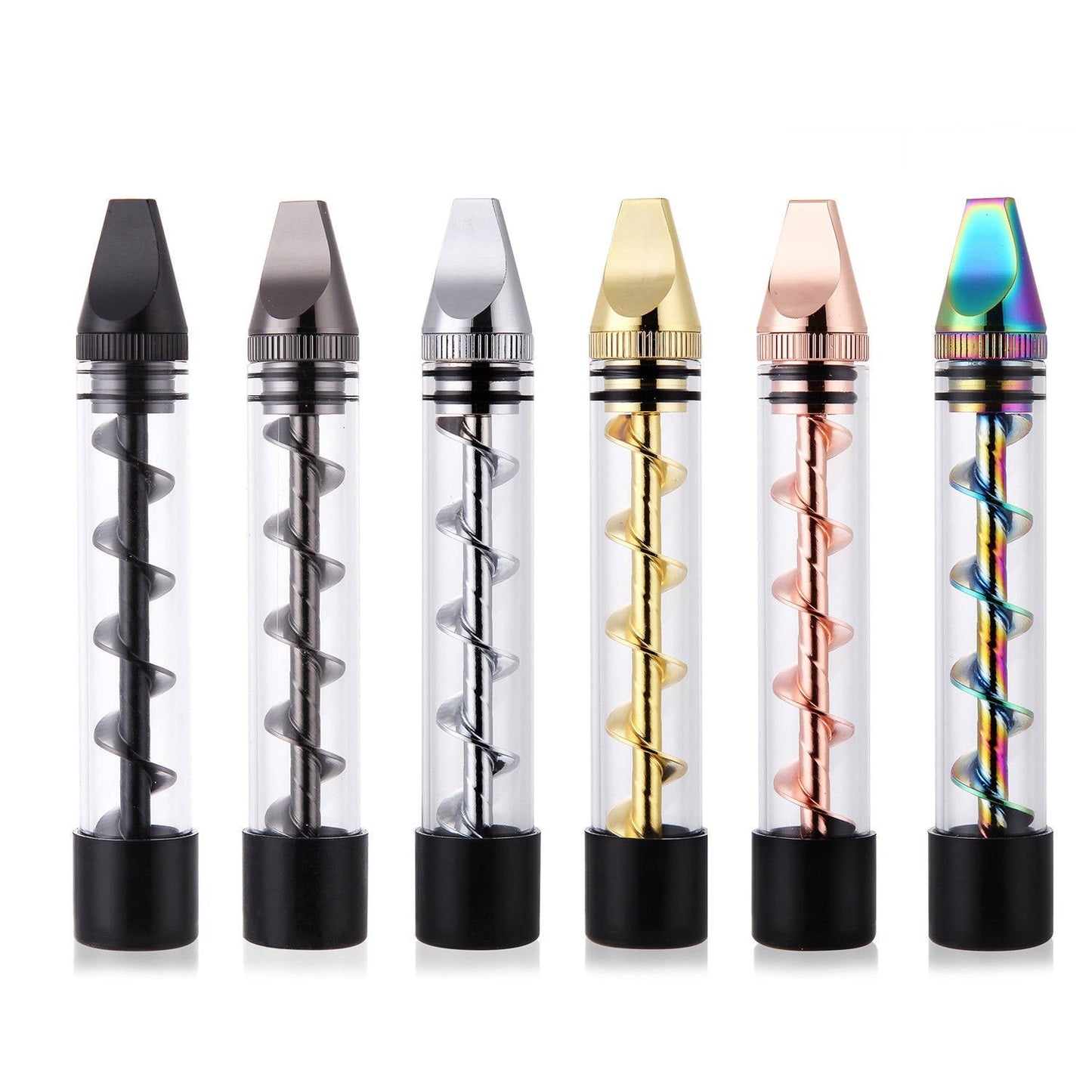 7-in-1 Glass Twisty Blunt Kit – Grinder, Metal Tip & Brush