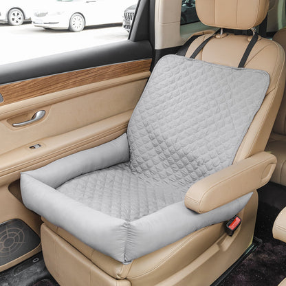 Dog Car Seat For Small Medium Dogs, Pet Front Seat Protector, Black Waterproof & Scratch-Proof Dog Car Seat Cover Booster Sofa, Non-Slip Portable Travel Safety Pet Carrier Bed For Car Truck SUV