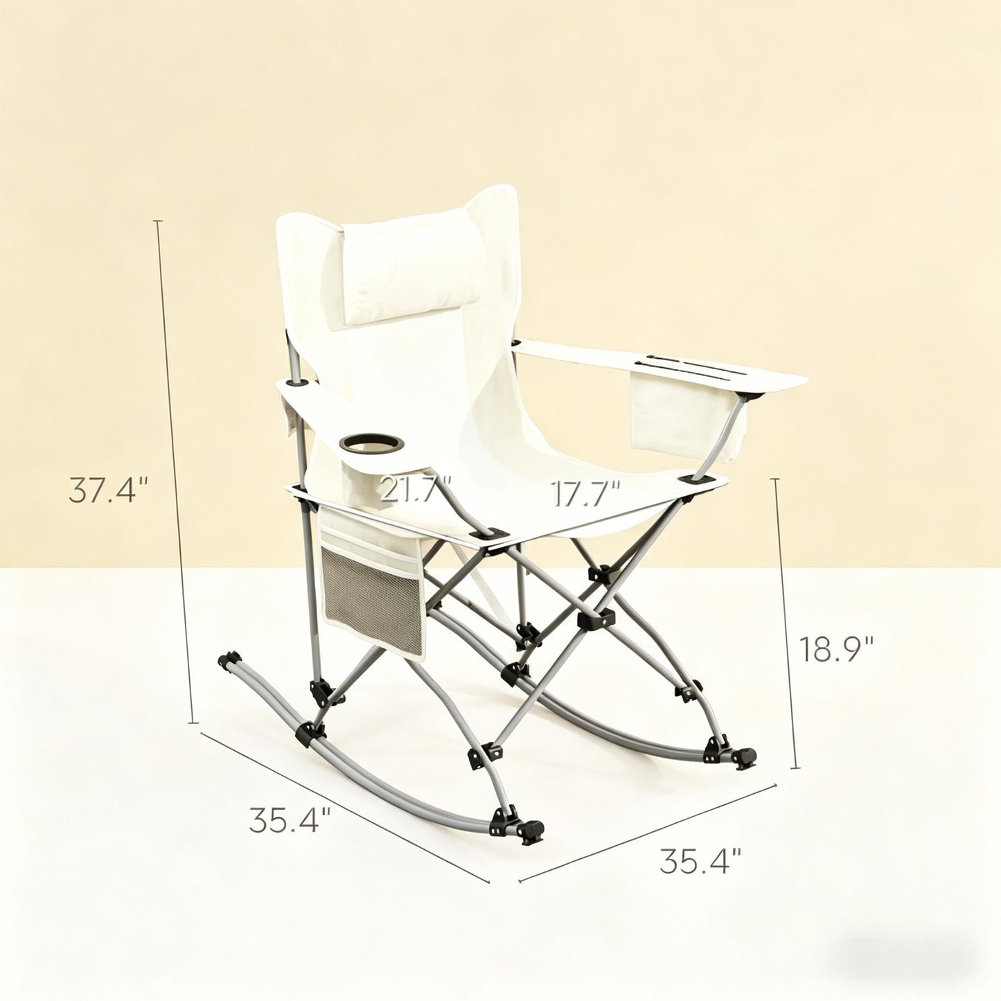 Set of 2 Rocking Park Chairs - Portable Folding Camping Chairs