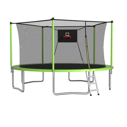 14FT Sports Fitness Trampoline with Enclosure Net