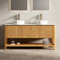 SHARMA 60" Bathroom Vanity & Sinks - Freestanding Plywood Storage Cabinet