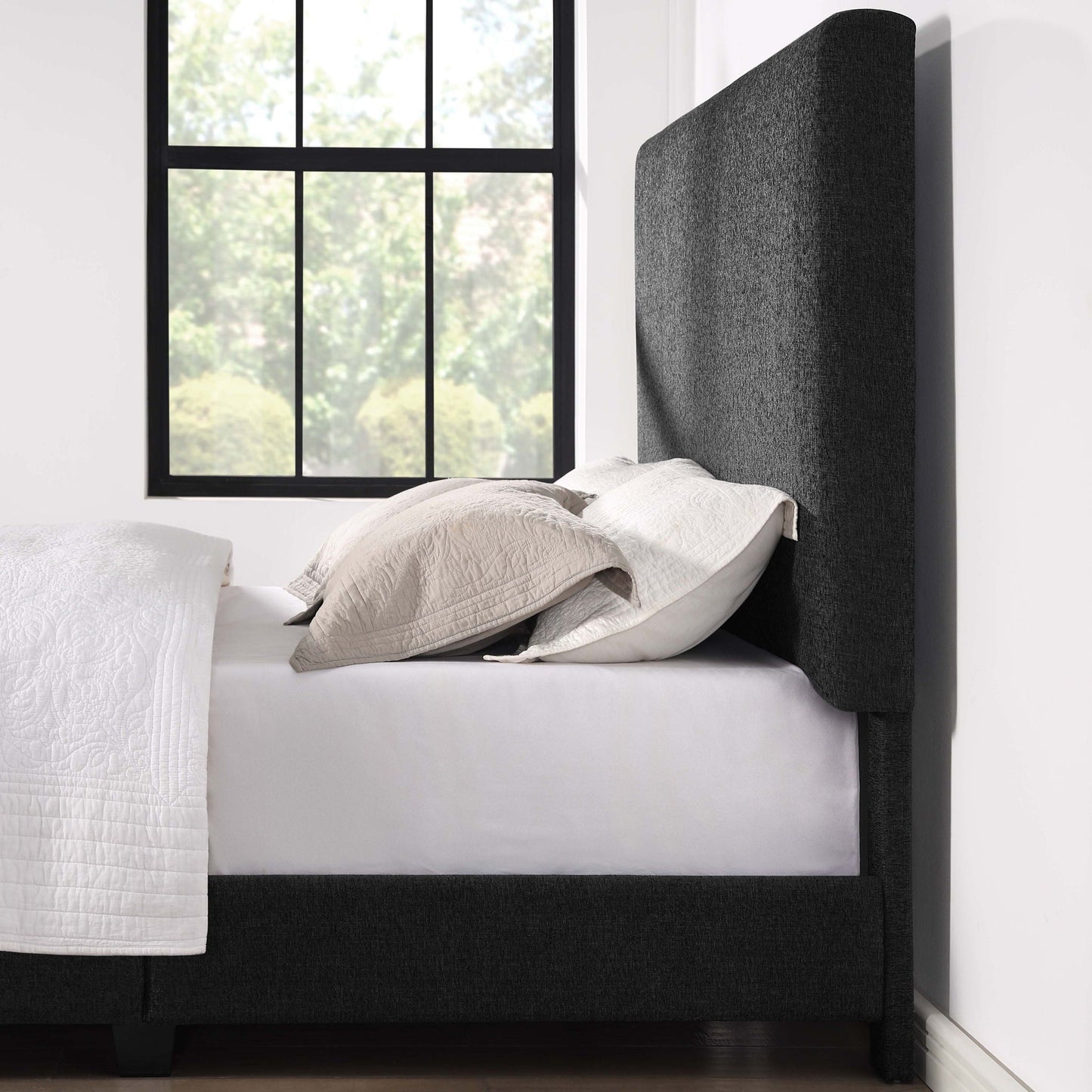 Platform Bed & Upholstered Headboard