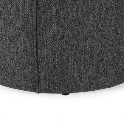 Contemporary Ottoman With Tonal Piping And Button Tuft Design