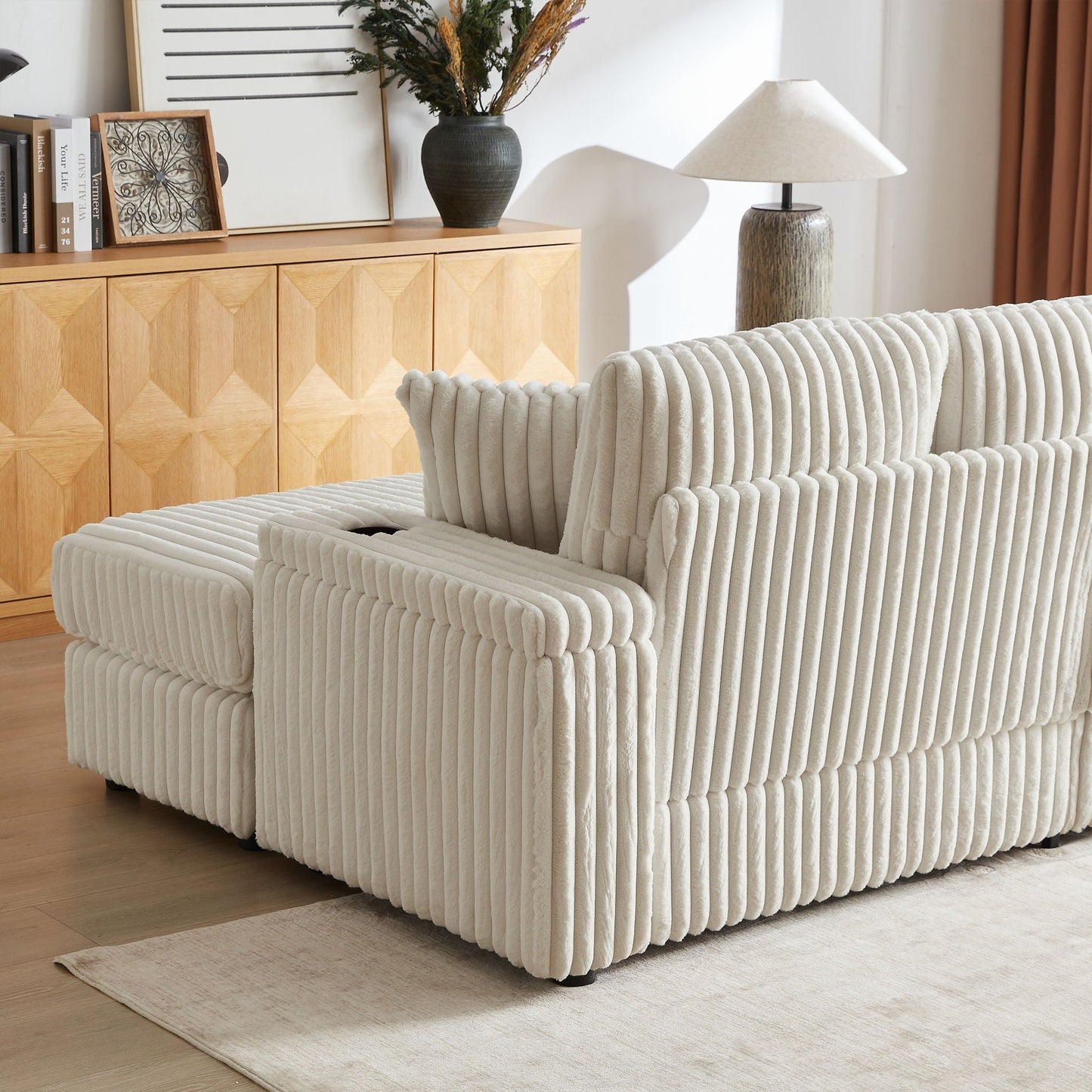 3 Seater Sofa With 2 Ottomans For Living Room