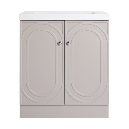 Contemporary Freestanding Bathroom Vanity With Resin Sink & Soft-Close Cabinet Doors