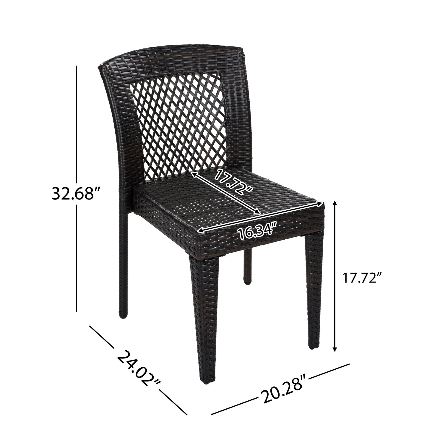 5-Piece Outdoor Dining Set, Acacia Wood Rectangular Patio Table & 4 PE Rattan Iron Frame Dining Chairs