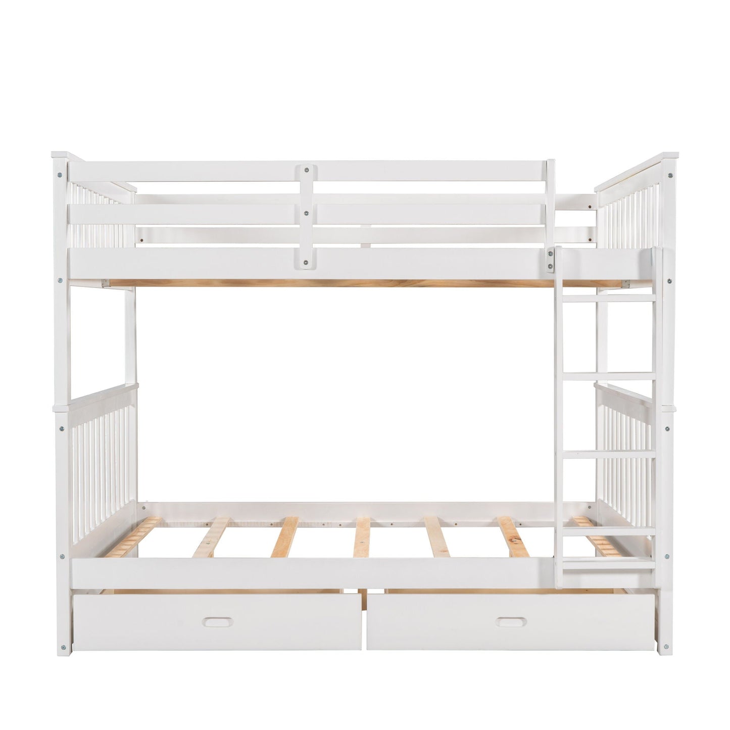 Bunk Bed With Ladders And 2 Storage Drawers