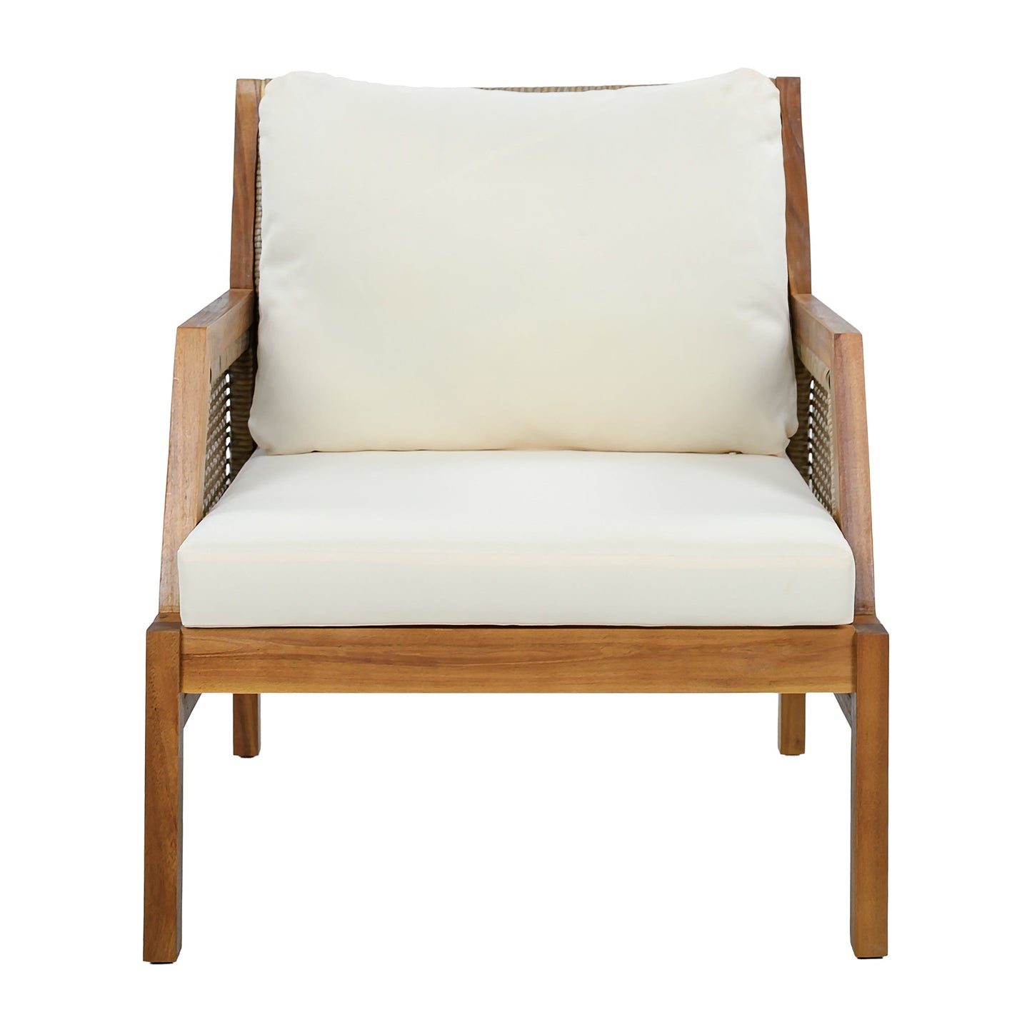 2 Piece Acacia Wood Patio Furniture Club Chair Set