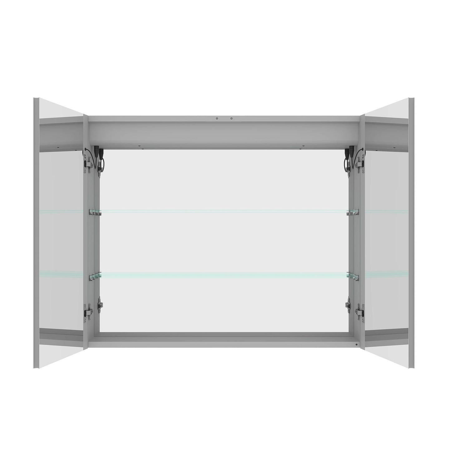 LED Medicine Cabinet With Mirror, Double Door With Defogger, Dimmer, Surface Mount