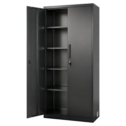 Metal Storage Cabinet, 68.9 in Lockable Steel Garage Cabinet