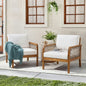 Outdoor Acacia Wood Club Chair with Handwoven Rope (Set of 2)