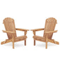 Lounge Patio Chair For Garden Outdoor Wooden Folding Adirondack Chair (Set of 2) Solid Cedar Wood Lounge Patio Chair For Garden