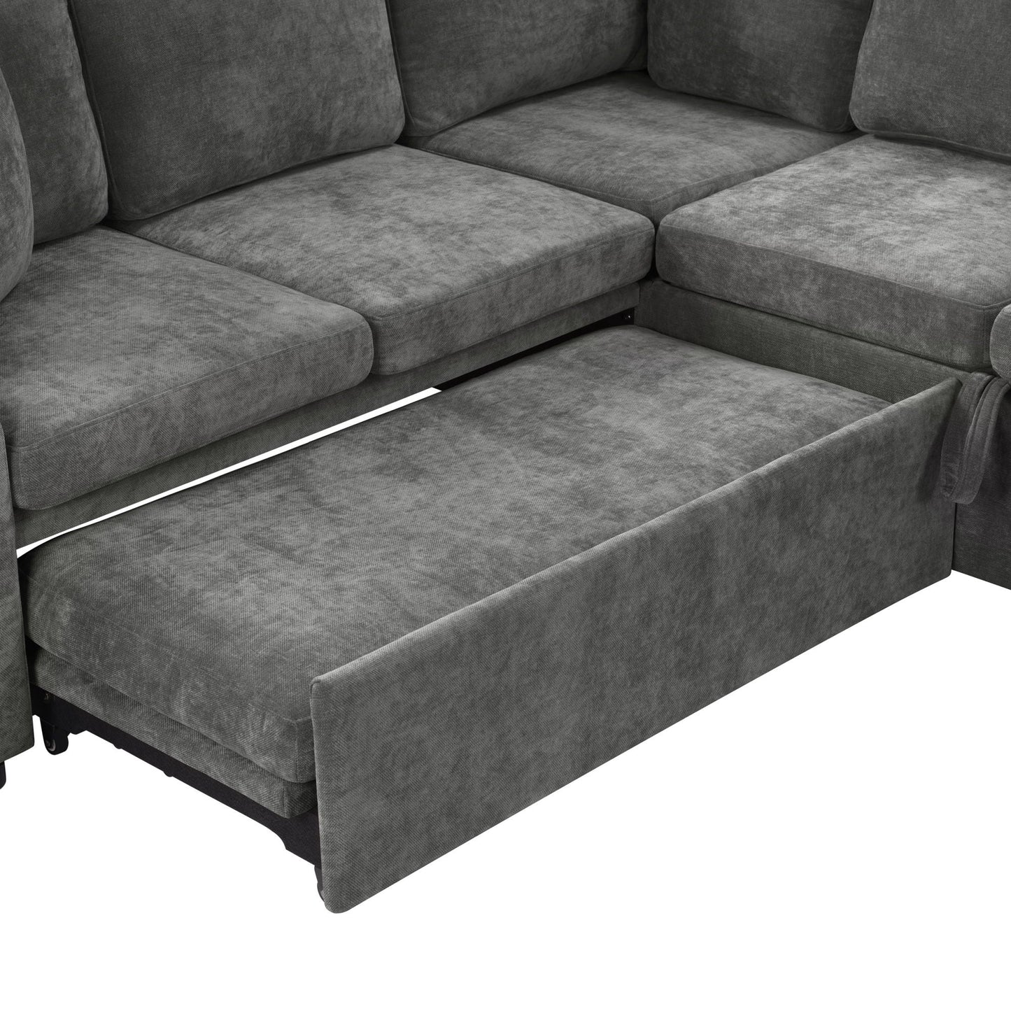 Modern L Shaped Sectional Sofa Bed With Hidden Storage Upholstery