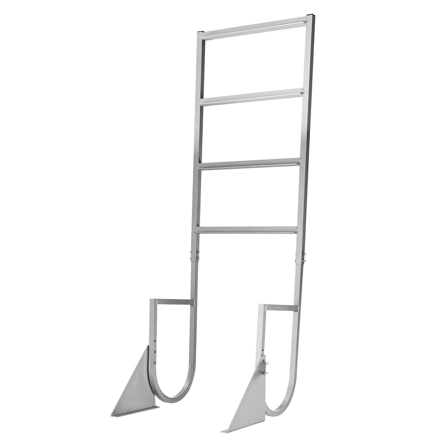 Flip-Up Dock Ladder, 4-Step, Heavy-Duty Aluminum Alloy Pontoon Boat Swim Ladder
