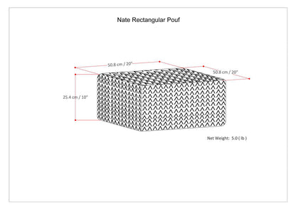 Nate Square Pouf Patterned Grey Melange