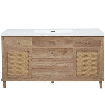Bathroom Vanity With Sink, 5 Legs, Soft Close Drawers