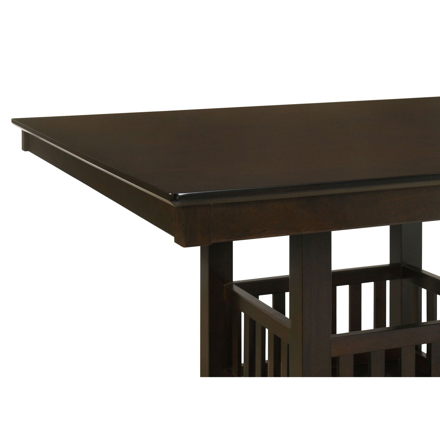 Finley - Square Counter Table With Storage Pedestal Dining Table - Espresso